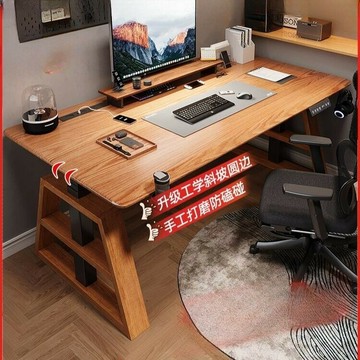 ??快速出貨?? 附發票 桌子升降桌帶插排 實木電動升降桌 智能電腦桌 家用升降學習桌 寫字辦公桌 可站立工作臺 可升降桌腿