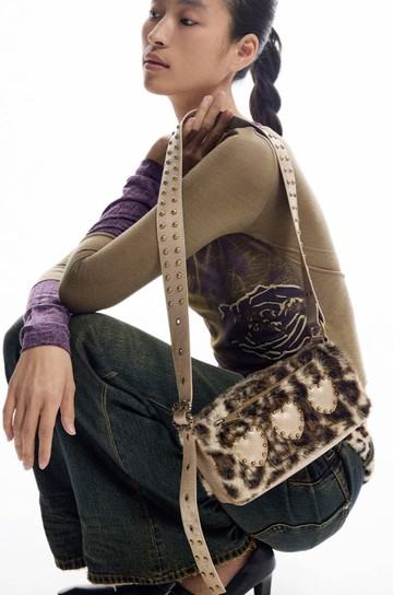 美式復古 鉚釘豹紋包