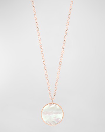 Maria Mother-of-Pearl Disc on Chain Necklace