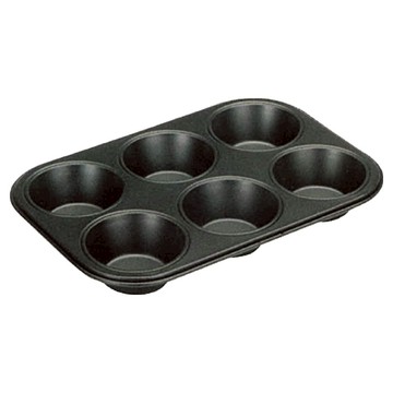 ibili 六格不沾瑪芬烤盤 26.5cm  1個  黑色