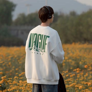 【現貨】美式復古雪山印花大學T 寬鬆Oversize衛衣 2023秋冬季新款衛衣 無帽保暖上衣