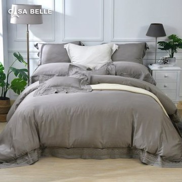 【Great Living格蕾寢飾】法國CASA BELLE 靜葉如詩 雙人天絲刺繡蠶絲蛋白防蹣抗菌吸濕排汗兩用被床包組 (多款任選)