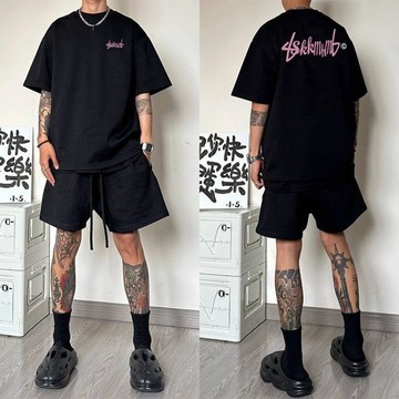 臺灣出貨 美式籃球訓練投籃服夏季速幹網眼短袖男寬鬆運動透氣健身跑步T恤籃球短袖上衣男運動服夏季T恤