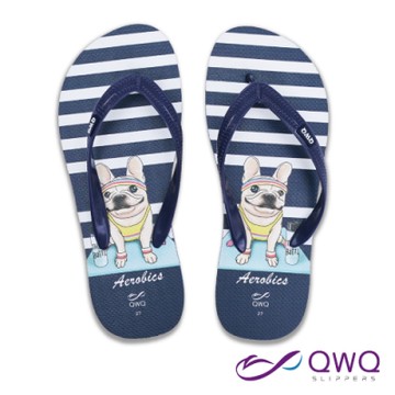 QWQ 男款防滑夾腳人字拖鞋-海灘玩水-耐磨好穿-Aerobics-黑(ABBA01704)