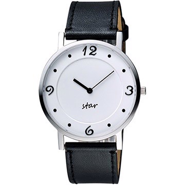 STAR 藝術時尚簡約風情女錶-白9T1407-331S-W
