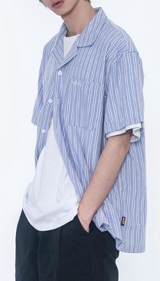 FINDSENSE X 男款 時尚 寬鬆舒適日系 純色短袖衫衣   袖男 女士襯衫 衛衣 條紋襯衫上衣