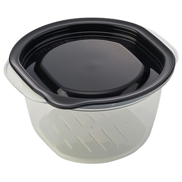 Inomata 微波飯容器 瀝水設計 耐熱材質 方便攜帶  透明色  1個