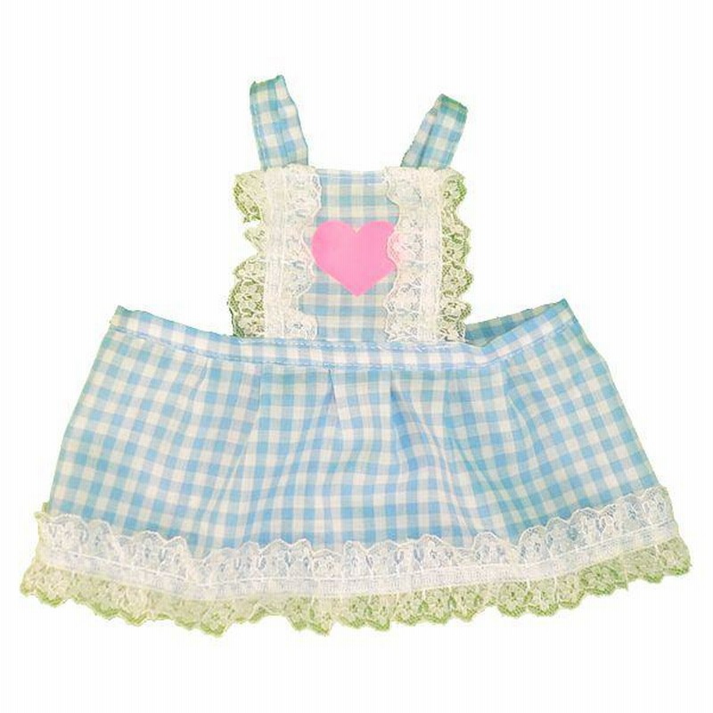 ぬいぐるみ クッキーアン 服 コスチューム 水色 チェック ハート エプロンドレス 衣装 S Sサイズ 43cm 通販  LINEポイント最大0.5%GET LINEショッピング