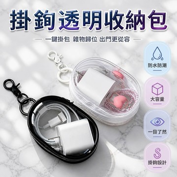 🐰歡喜兔🐰 透明數據線收納包 充電器收納袋 隨身外出耳機盒 手機整理收納袋 便攜旅行電子配件包 防塵防潮保護套
