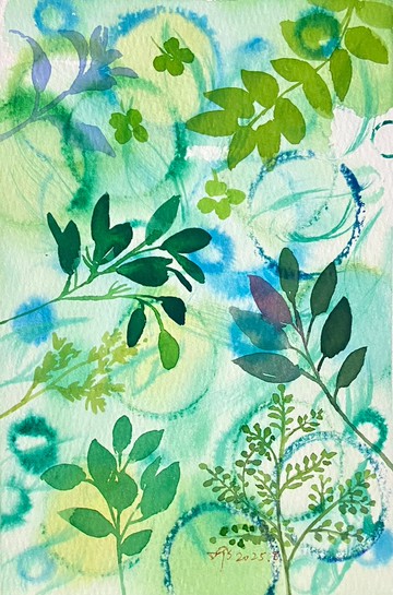 花草系列-青檸綠茶 (13X19cm) 水彩畫/裸畫無框