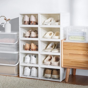 日本天馬 PROfix 層疊式雙向雙開門鞋盒-3入