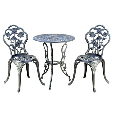 概念家居  復古鋁合金鑄鋁庭園桌椅 一桌兩椅 戶外桌椅 庭院桌椅  ut-2gr