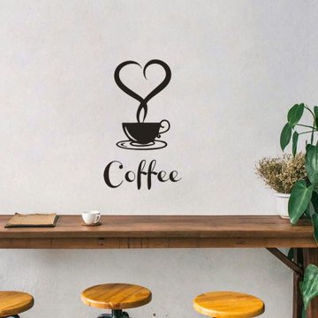 【MR.ZAKKA】創意萬用裝飾貼紙-標示系列 可愛愛心咖啡杯 居家布置 DIY可移式壁貼 無痕壁貼 牆貼