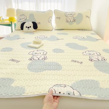 涼感絲乳膠涼席單雙人學生宿舍家用可折疊軟涼席乳膠涼席三件套