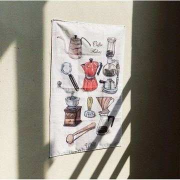 玩食插畫工作室｜咖啡器具布掛