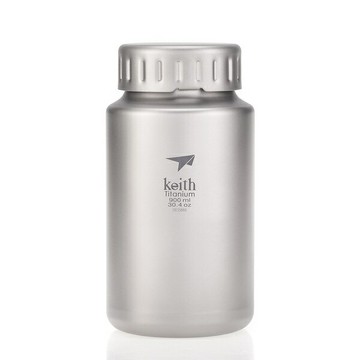 ├登山樂┤Keith鎧斯 純鈦寬口運動水壺鈦保鮮罐900ml 附可拆背帶水壺包 Ti3035