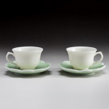 【存仁堂】凍玉瓷杯組｜凝翠對杯