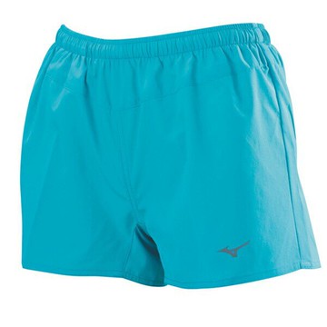 Mizuno  素色短版 女路跑褲-天藍 J2TB625819