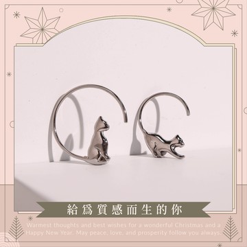熱銷回歸🔥【MIESTILO】凝｜不對稱貓咪耳環精緻禮盒組(銀/玫瑰金/金)貓奴必備
