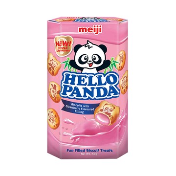 【福利品】明治貓熊夾心餅乾50g草莓 - 效期2026/02/17