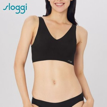 sloggi-ZERO FEEL TOP日本版零感系列有機棉低V款背心式內衣 純粹黑