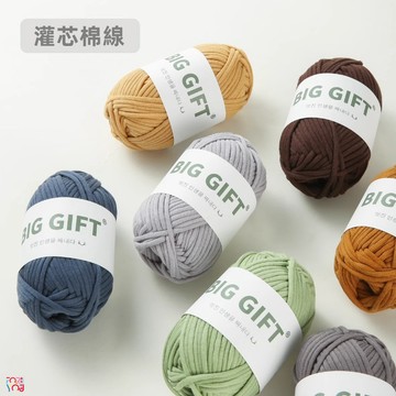 Biggift 灌心棉線 3mm 棉線 灌芯棉 粗毛線 diy 編織包包帽子拖鞋玩偶 灌芯棉線 布條線 編織線