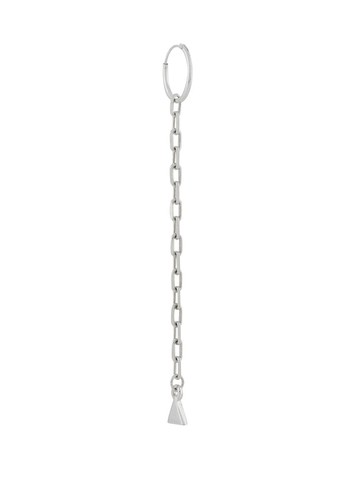 Coup De Coeur - Skinny Chain hoop earring - women - Sterling Silver - One Size - Metallic