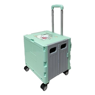 SANRIO 三麗鷗 帕恰狗購物滾輪車 尺寸37x32x44cm ABS+PP塑料材質 鋁合金  玩樂時光 淺綠色  1個