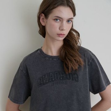 GIORDANO 女裝短袖水洗上衣 New Preppy系列 - 80 熔岩煙灰洗水