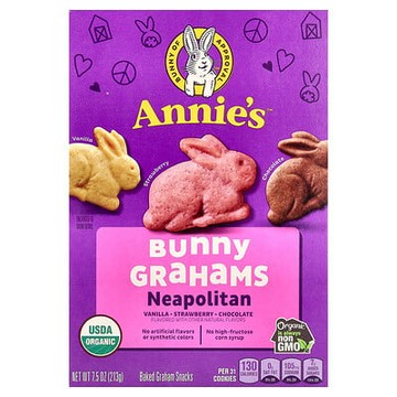Annie's Homegrown, Bunny Graham 有機烘焙小吃，Neapolitan，7.5 盎司（213 克）