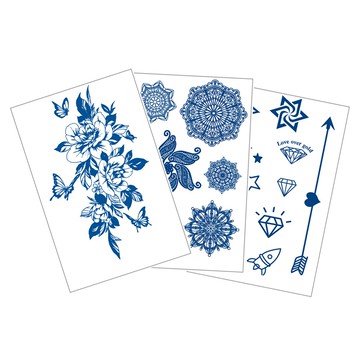 刺青貼紙長效持久型 果汁草本紋身貼紙 小版型多種圖案 - 雪倫小舖