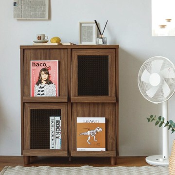 四門書報收納櫃(三色) 原木