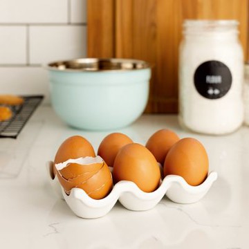 《NOW》6格石陶蛋盒-雲白-- 蛋盒 雞蛋收納盒