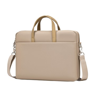 OMG 牛津布單肩手提電腦防震包  卡其色  15.6吋  1個