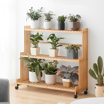 【維莎原木】楠竹可移動花架子客廳落地式花架置物架陽臺花架室內簡約多肉架綠蘿花盆架多功能置物架盆栽架