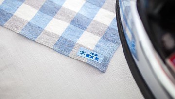 Brother TZe-FA53 燙印 布質標籤帶 ( 12mm 粉藍布藍字 )