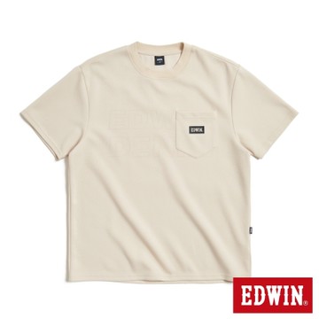 EDWIN 男裝 涼爽吸濕排汗口袋寬版短袖T恤-灰卡其