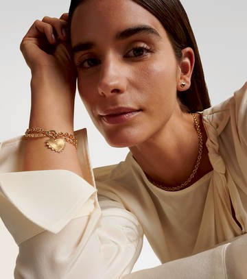 FoundRae True Love 18kt gold charm bracelet with diamond