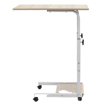 床邊沙發可升降附輪邊桌 60x40x68-83cm 密度板  木紋色