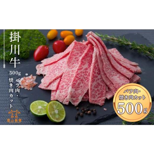 ふるさと納税 静岡県 掛川市 ５５２６　掛川牛「 和牛 」　バラ肉 焼肉 カット 500ｇ（ 250ｇ × 2袋 小分け ） 遠山畜産　小分け