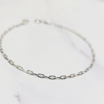 送禮物 現貨商品【焦糖小姐 Ms caramelo】925純銀鍍K白 十字鏈條手鏈