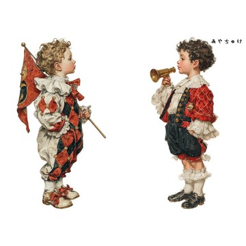 【6 月新品】08-136-0042 人物貼紙 馬戲團・復古風格