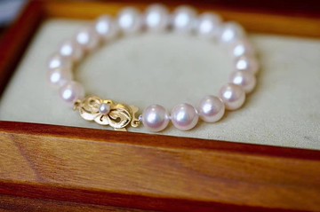 日本海水akoya手鍊天然akoya海水珍珠珠光顏色漂亮