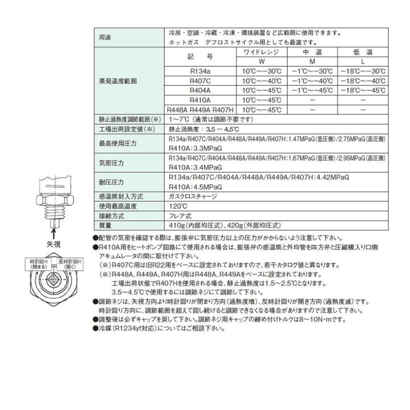 不二工機 FWE形温度膨張弁 FWE-E1034NW 外均 フレア R404A対応 ワイド