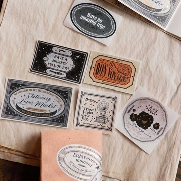 星星、文具與旅行-燙金貼紙