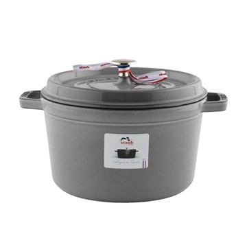Staub 高深圓形鑄鐵鍋 湯鍋  24cm 4.7L 石墨灰