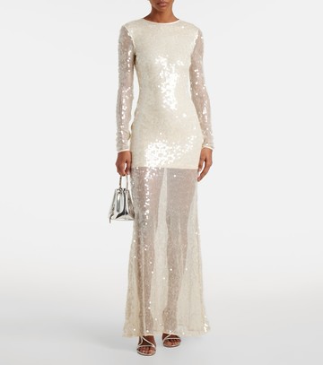 David Koma Sequined open-back gown