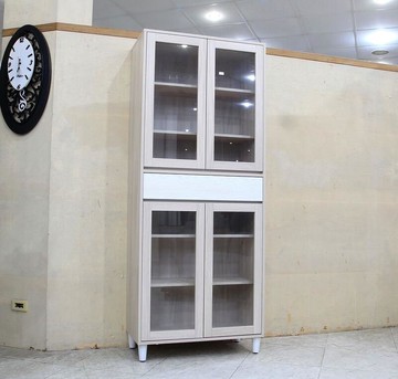 【歐風別館】可倫坡2.7尺四玻門書櫃【基隆至台中免運費】