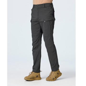 【WILDLAND荒野】男彈性抗UV多袋拼接工裝褲石磨灰色