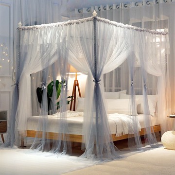 宮廷加密蚊帳 家用公主風 1.5米/1.8米床雙人不鏽鋼支架2米床 蚊帳